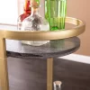 Lyflon Rolling Bar Cart Black/Gold - Aiden Lane -Furniture Specialty Store GUEST 71f2f615 bdb2 4b7d 8621 ab6cb000919d