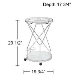Studio 55D Page 29 1/2" High Glass And Chrome Rolling Serving Bar Cart -Furniture Specialty Store GUEST 74051bfe 3a55 4d9b 822b 0469e7fbf0cb