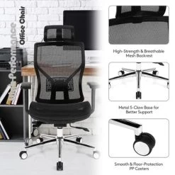 Costway Ergonomic Office Chair High-Back Mesh Chair W/Adjustable Lumbar Support 13 Costway Ergonomic Office Chair High-Back Mesh Chair W/Adjustable Lumbar Support -Furniture Specialty Store GUEST 74647328 76ca 47e8 af88 2795517ac313