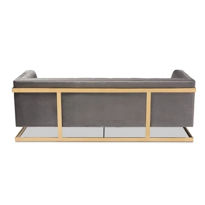 Ambra Velvet Sofa - Baxton Studio 5 Ambra Velvet Sofa - Baxton Studio - Image 3