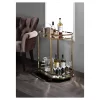 Lacole Serving Cart Mirror/Champagne - Acme Furniture