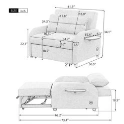 3 In 1 Pull Out Sleeper Sofa With 2 Wing Table And USB Charge-ModernLuxe -Furniture Specialty Store GUEST 753707c4 c321 488c bdec 7f8fd19e8044