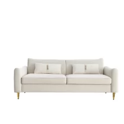 80.3" Modern Velvet Tufted Sofa With 2 Pillows And Gold Legs - ModernLuxe -Furniture Specialty Store GUEST 7566b5f6 a97c 4574 bfdf 4b7fdca7027a