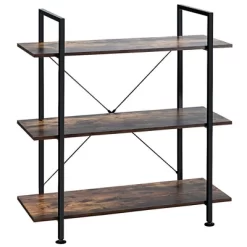 Costway 3-Tier Bookshelf Industrial Bookcase Display Shelf Storage Rack Rustic Brown -Furniture Specialty Store GUEST 7581c3f2 14b8 4068 a125 2f7e386b03f0