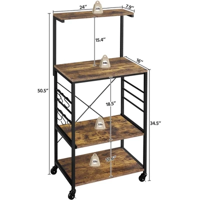 Yaheetech 50.5"H Kitchen Baker's Rack With Side Hooks 5 Yaheetech 50.5"H Kitchen Baker's Rack With Side Hooks - Image 3