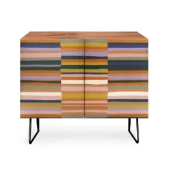 Gigi Rosado Brown Striped Pattern Walnut Credenza - Deny Designs -Furniture Specialty Store GUEST 75d42df3 879e 4677 b779 84eab0e5bae0