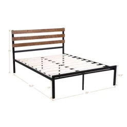 Costway Twin Size Metal Platform Bed Frame Mattress Foundation Wooden Headboard -Furniture Specialty Store GUEST 76abcdde 400f 49e2 a202 866ab3ef0fa4
