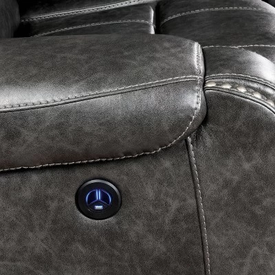 Symons Upholstered Recliner Sofa Gray - HOMES: Inside + Out 5 Symons Upholstered Recliner Sofa Gray - HOMES: Inside + Out - Image 3