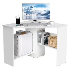 Costway Corner Computer Desk Triangle Writing Workstation W/ Storage Shelf WhiteBlack 24 Costway Corner Computer Desk Triangle Writing Workstation W/ Storage Shelf WhiteBlack -Furniture Specialty Store GUEST 76dba945 3d0b 429e 8cda a1a5edc4f5c8