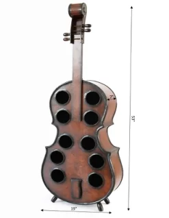 Vintiquewise Decorative 10 Bottle Wooden Cello Shaped Wine Rack 53" Inch Floor Violin -Furniture Specialty Store GUEST 7709990b 5602 471e a0ae d9215b819a18