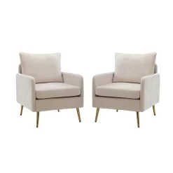 Set Of 2 Giovann Wooden Upholstered Accent Chair Comfy Armchair | Karat Home -Furniture Specialty Store GUEST 777daf05 a681 448b a716 d0c8543317bb
