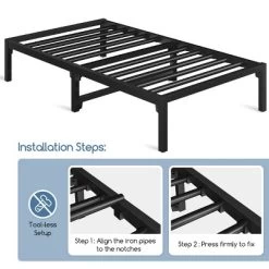 Yaheetech Metal Platform Bed Frame With Ultra-Durable Steel Slat Support -Furniture Specialty Store GUEST 779aa615 39f3 472e 8766 9609a2fe80ed
