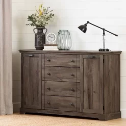 Lilac 4 Drawer Dresser With Doors - South Shore