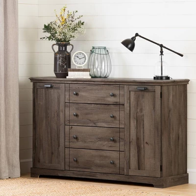 Lilac 4 Drawer Dresser With Doors - South Shore 3 Lilac 4 Drawer Dresser With Doors - South Shore