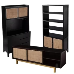 74" Groveholme Bookcase/Storage Shelf Black/Gold - Aiden Lane -Furniture Specialty Store GUEST 7876ae1e d02e 4d32 bd88 13391e1767fb
