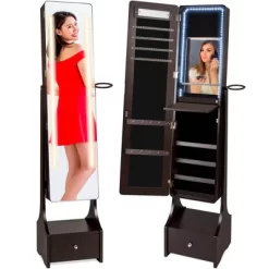 Best Choice Products Full Length LED Mirrored Jewelry Storage Organizer Cabinet W/ Interior & Exterior Lights -Furniture Specialty Store GUEST 7925fc77 4f02 4bce 97a2 58b01fcd5066