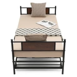 Costway Twin 2-In-1 Daybed Frame With Trundle Bed Set Steel Platform Sofa Bed Black -Furniture Specialty Store GUEST 797f642a 894a 4557 8029 1d7110a81a6f
