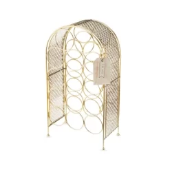 Twine Trellis Wine Rack, Holds 14 Bottles, Gold Countertop Wine Storage, Cast Iron -Furniture Specialty Store GUEST 79c8060a 4715 4285 b3ee b27eb751211e