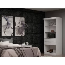 Mulberry 1 Open Sectional Closet White - Manhattan Comfort