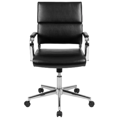 Emma And Oliver Mid-Back LeatherSoft Contemporary Panel Executive Swivel Office Chair 4 Emma And Oliver Mid-Back LeatherSoft Contemporary Panel Executive Swivel Office Chair - Image 2