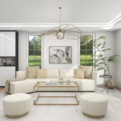 Metal And Glass Round Pedestal Table Gold - Olivia & May 9 Metal And Glass Round Pedestal Table Gold - Olivia & May - Image 7