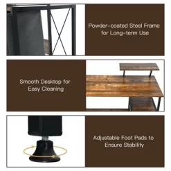 Costway Computer Desk Writing Workstation Home Office W/ Movable Storage Rack & Shelf -Furniture Specialty Store GUEST 7bc5cbe8 0027 4f46 b931 46dd49878926