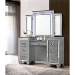 2pc Mallery Vanity Set With Stool Silver - HOMES: Inside + Out 13 2pc Mallery Vanity Set With Stool Silver - HOMES: Inside + Out -Furniture Specialty Store GUEST 7c013e39 84dd 4232 a898 7fd69f033509