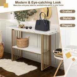 Costway 48'' 2-tier Console Table Modern Entryway Table For Living Room Hallway 17 Costway 48'' 2-tier Console Table Modern Entryway Table For Living Room Hallway -Furniture Specialty Store GUEST 7c0cfe9b 34f8 440e 8a9f c6400b68846d