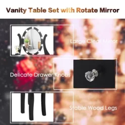 Costway Vanity Table Set W/10 Light Bulbs And Touch Switch Makeup Dressing Table 19 Costway Vanity Table Set W/10 Light Bulbs And Touch Switch Makeup Dressing Table -Furniture Specialty Store GUEST 7ce6c29d b618 4c91 a568 b1c79533b3ec