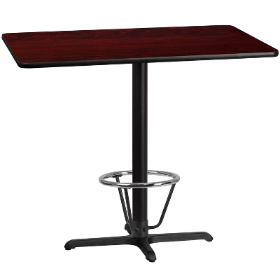 Emma And Oliver 30"x48" Rectangular Laminate Bar Table With 23.5"x29.5" Foot Ring Base 4 Emma And Oliver 30"x48" Rectangular Laminate Bar Table With 23.5"x29.5" Foot Ring Base - Image 2