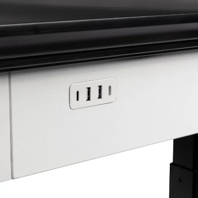 47" Losondo Transitional Height Adjustable Desk With USB Ports - HOMES: Inside + Out 10 47" Losondo Transitional Height Adjustable Desk With USB Ports - HOMES: Inside + Out - Image 8