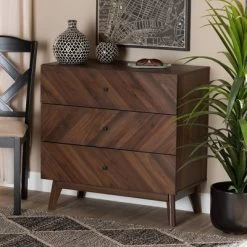 Hartman Wood 3 Drawer Storage Chest Walnut Brown - Baxton Studio -Furniture Specialty Store GUEST 7e706b8a 77e3 4fe5 b23f 689f23d6307f