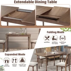 Costway Extension Dining Room Table Butter Leaf Rectangle Table W/ Hardwood Structure -Furniture Specialty Store GUEST 7efd0de5 69bd 4222 bc10 3ee01e70814c