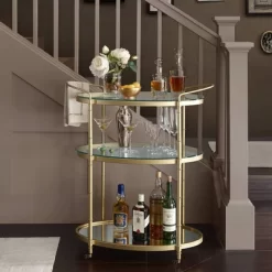 Lauren Bar Cart Antique Gold