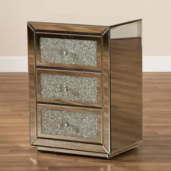 Talan 3 Drawers Mirrored Nightstand - Baxton Studio -Furniture Specialty Store GUEST 80865d92 42d6 48ac b798 0f4b23830578