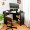 Costway Corner Computer Desk Triangle Writing Workstation W/ Storage Shelf WhiteBlack -Furniture Specialty Store GUEST 8105d285 b102 4692 b6f1 0dc1427b771c