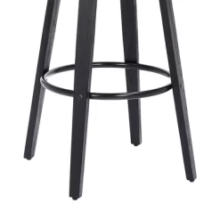 26" Harbor Backless Swivel Faux Leather Wood Counter Height Barstool Gray/Black - Armen Living -Furniture Specialty Store GUEST 810e674f 4fea 4cf8 9138 c58b0c863728
