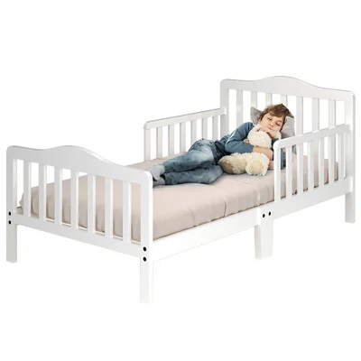 Costway Kids Toddler Wood Bed Bedroom Furniture W/ Guardrails Black/Brown/Grey/White 15 Costway Kids Toddler Wood Bed Bedroom Furniture W/ Guardrails Black/Brown/Grey/White - Image 13