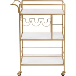 Honey-Can-Do 3 Tier Bar Cart Gold/White -Furniture Specialty Store GUEST 8119e88b 26c9 4532 a6a8 602bd1270f0d