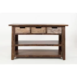 Wooden Sofa Table With 3 Drawers & 2 Shelves Brown - Benzara -Furniture Specialty Store GUEST 811b34d7 bafe 4565 9120 65ce320049e6