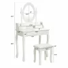 Costway Vanity Wood Makeup Dressing Table Stool 4 Drawers Black/White -Furniture Specialty Store GUEST 81c2a000 fe8b 4ad6 9dbd 94d3f3f4a22f