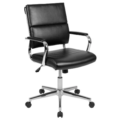Emma And Oliver Mid-Back LeatherSoft Contemporary Panel Executive Swivel Office Chair 15 Emma And Oliver Mid-Back LeatherSoft Contemporary Panel Executive Swivel Office Chair - Image 13