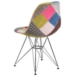 Emma And Oliver Milan Patchwork Fabric Chair With Chrome Base -Furniture Specialty Store GUEST 8244fff7 2bfa 4cd3 8edc f4e28a17a829