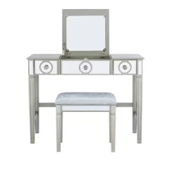 Madison Silver Vanity Set Silver - Linon -Furniture Specialty Store GUEST 8251c27e 3fec 4704 8093 291eb5dd3d2c