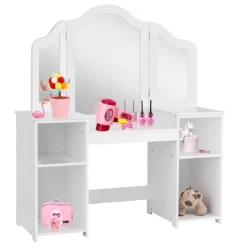 Costway Vanity Table Set Makeup Dressing Kids Girls Study Table Tri Folding Mirror WhitePink 15 Costway Vanity Table Set Makeup Dressing Kids Girls Study Table Tri Folding Mirror WhitePink -Furniture Specialty Store GUEST 82c1243a 3a1c 4767 ad04 e3b9950fe07e