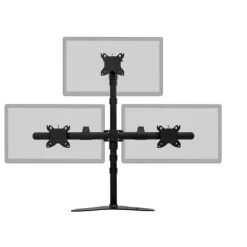 Monoprice Triple Monitor Pyramid Free Standing Desk Mount For 15-30in Monitors | Rotate 360°, Swivel ±60°, Tilt ±12°