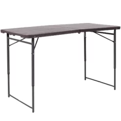 Flash Furniture 4-Foot Height Adjustable Bi-Fold Dark Gray Plastic Folding Table With Carrying Handle -Furniture Specialty Store GUEST 838a87a5 de88 49f6 ab03 6a29a6ef5324