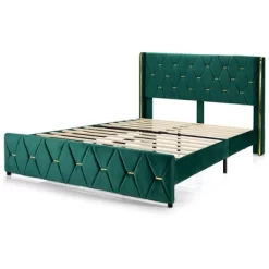 Costway Upholstered Platform Bed Frame Adjustable Headboard Footboard Modern Green -Furniture Specialty Store GUEST 852f87c1 e387 45f7 8869 8e47961283d4