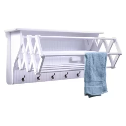 36" X 18" Wall Shelf With Collapsible Drying Rack And Hooks - Danya B. -Furniture Specialty Store GUEST 85305584 0a1f 44bc b2aa 0dd9a30df423