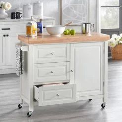 Monterey Kitchen Cart White - Buylateral -Furniture Specialty Store GUEST 85eae7bf 7cec 4e5b 9043 ed0fa80eef24